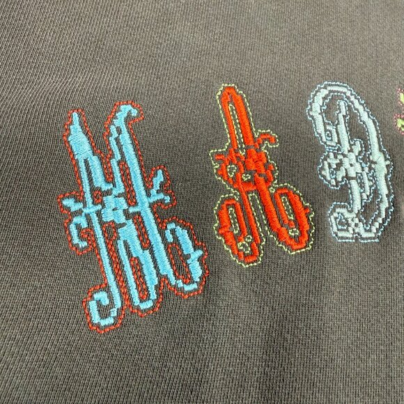 MadHappy Hoodie Mens Extra Small XS Brown Pixel Point Spring Graphics Fleece - Picture 9 of 12